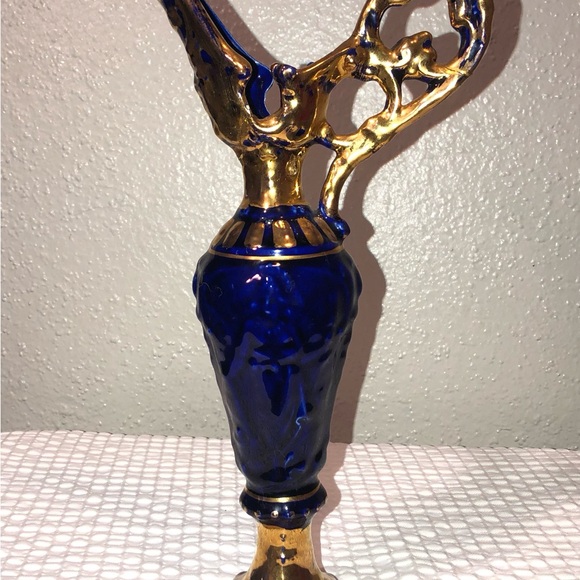 VINTAGE MCM 12”Palestine Gold Porcelain Ewen Pitcher Greek Revival 1940’s 12X6 - Picture 2 of 8